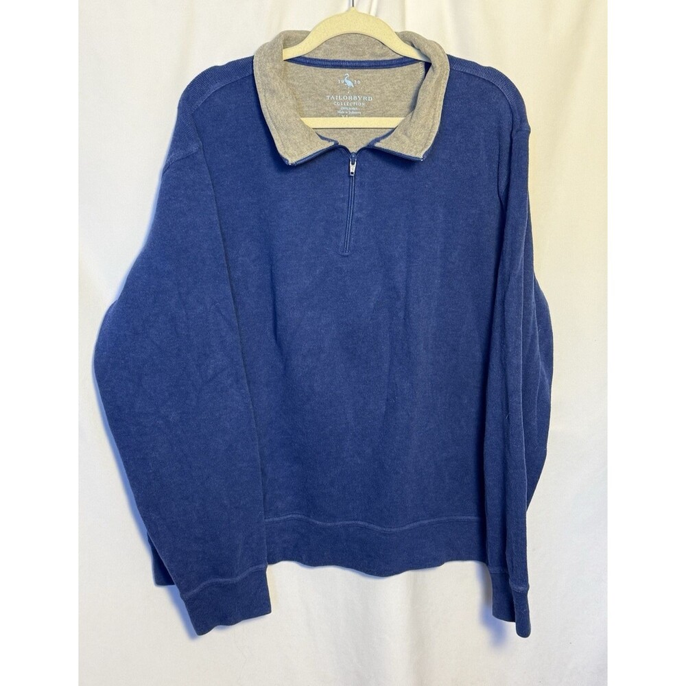TailorByrd Sweater Men's XL Navy Blue 1/4 Zip Golf Long Sleeve Pullover